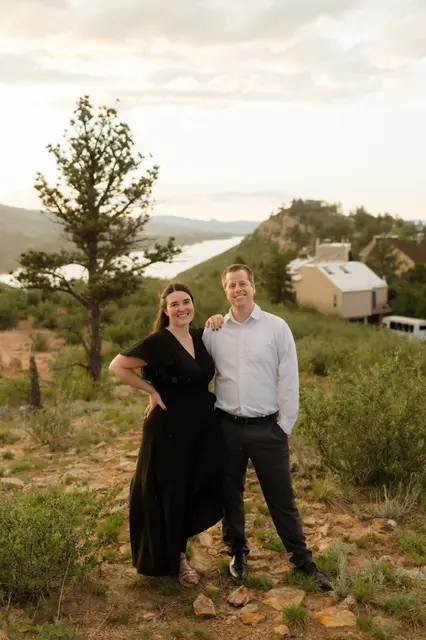 Laughing together among the sagebrush at golden hour